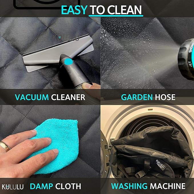 KULULU Dog Car Seat Cover for Back Seat 100% Waterproof (60" W 64" L))