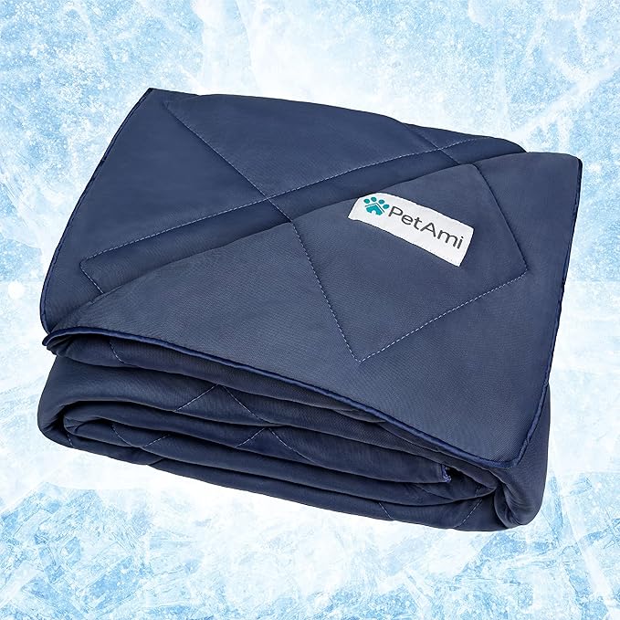 PetAmi Premium Cooling Dog Blanket 90x90, Navy
