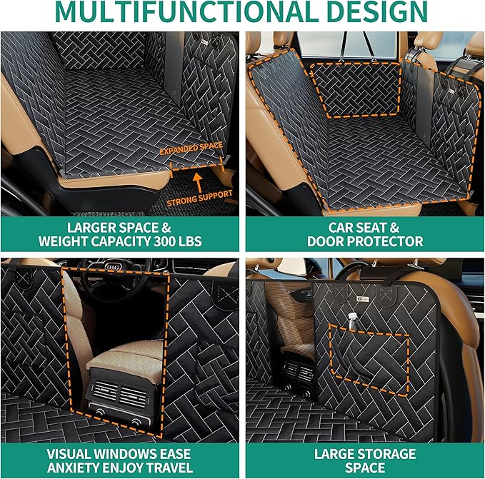 Hard Bottom Dog Car Seat Cover for Back Seat