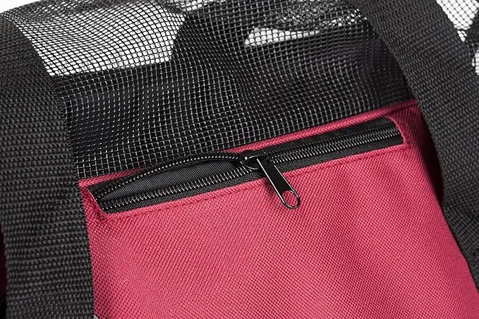 Soft-Sided Pet Carrier for Cat and Small Dog,Burgundy Color,Medium Size,Washable Cloth Airline Approved Travel Tote,with 2 Mesh Opens and a Strap for Carry,Multiple Colors Available