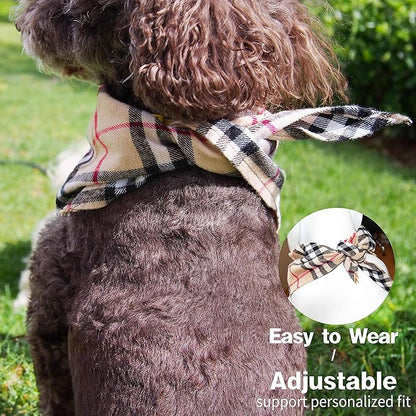 Adjustable Plaid Dog Bandanas 1PC Soft