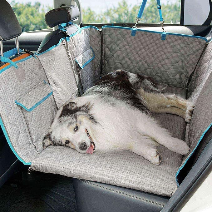 Lesure Dog Car Seat Cover for Back Seat with Hard Bottom