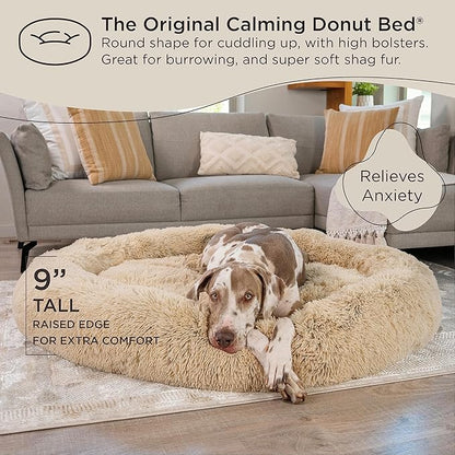 Best Friends by Sheri The Original Calming Donut Shag 2XL Dog Bed for Big Dogs 54"