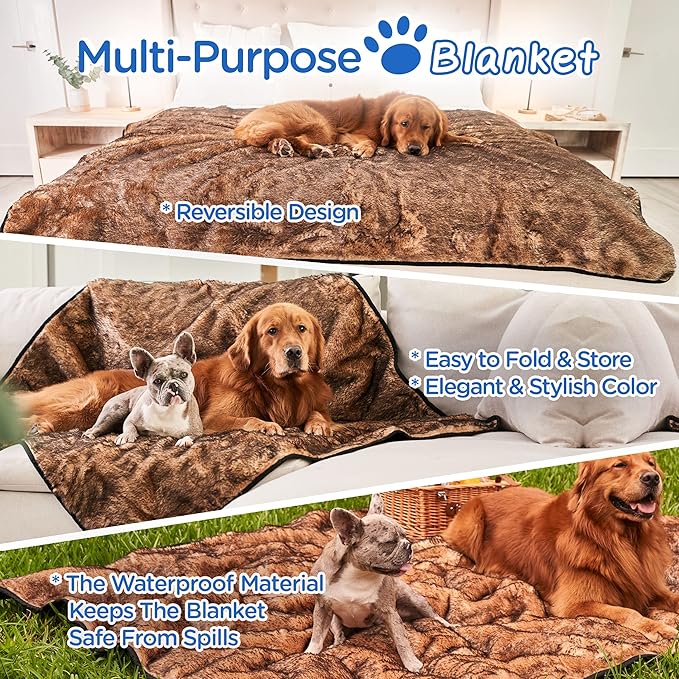 PupProtector Waterproof Throw Blanket for Dogs and Cats (60" L 50" W)