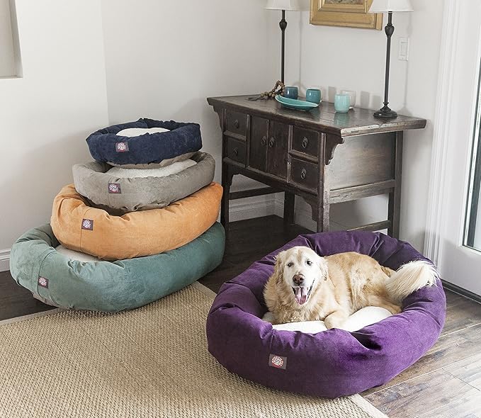 52 inch Vintage Villa Collection Sherpa Bagel Dog Bed