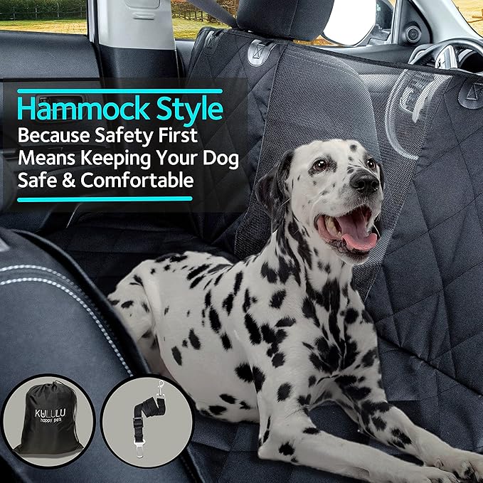 KULULU Dog Car Seat Cover for Back Seat 100% Waterproof (54" W 58" L))