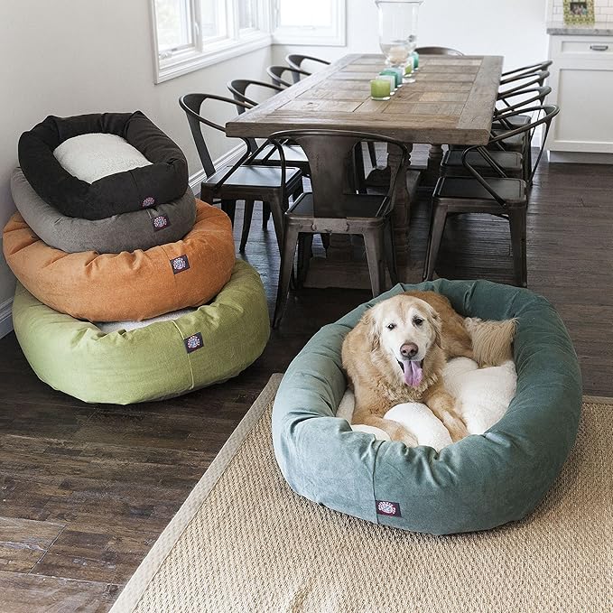 52 inch Orange Villa Collection Sherpa Bagel Dog