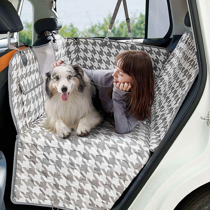 Lesure Dog Car Seat Cover for Back Seat with Hard Bottom
