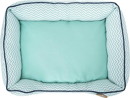 Now House for Pets by Jonathan Adler Teal Chevron Cuddler Dog Bed (FF16409)