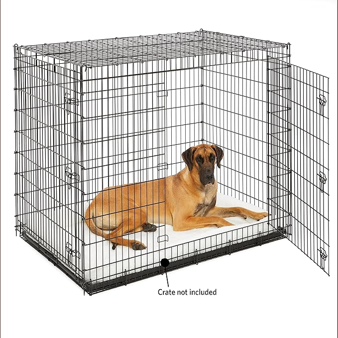 MidWest Homes for Pets Bolster Pet Bed for Dogs & Cats 54L-Inch White Fleece Dog Bed or Cat Bed w/ Comfortable Bolster 54-Inch Dog